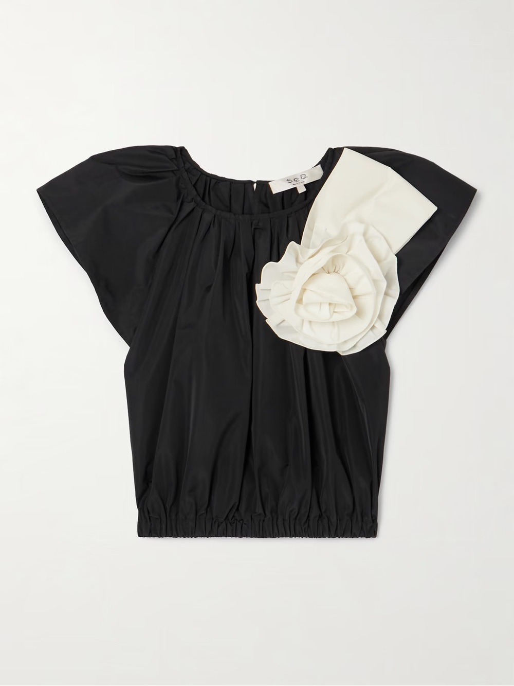 Sea Laurie Appliqué Taffeta Top